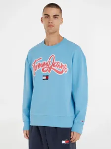 Tommy Jeans College Pop Text Crew Sweatshirt Blue #1315767