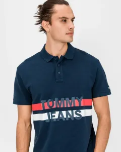 Tommy Jeans Block Stripe Polo T-shirt Blue