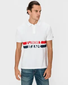 Tommy Jeans Block Stripe Polo T-shirt White