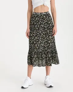 Tommy Jeans Tiered Floral Skirt Black