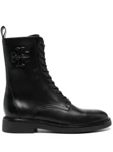 TORY BURCH - Double T Leather Combat Boots #1658934