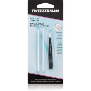 Tweezerman Mini Slant slanted tweezers mini with travel case Stainless 1 pc