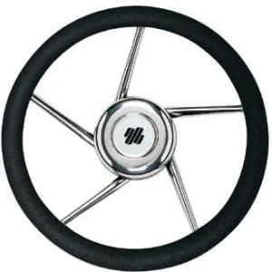 Ultraflex V01 Steering Wheel Stainless 350 PU - Black