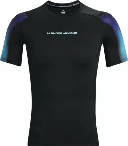 Under Armour Men's UA HeatGear Armour Novelty Short Sleeve Black/Blue Surf M
