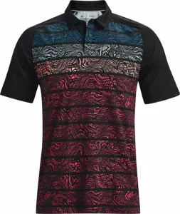 Under Armour Iso-Chill Psych Stripe Mens Polo Black/Penta Pink/Halo Gray S