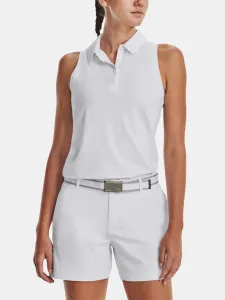 Under Armour Women's UA Zinger Sleeveless Polo White/Halo Gray/Metallic Silver L