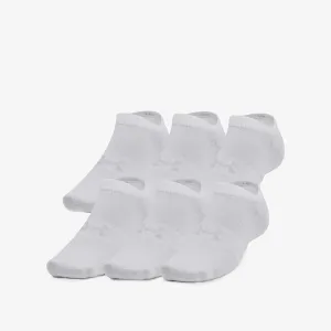 Under Armour Essential No Show 6-Pack White/ White/ Halo Gray #1252688