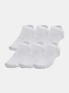 Under Armour UA Essential No Show Socks 6 pairs White