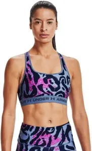 Under Armour Women's Armour Mid Crossback Printed Sports Bra Mineral Blue/Midnight Navy M Fitness Underwear