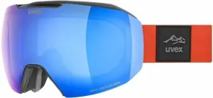 UVEX Epic Attract Black Mat Mirror Blue/Contrastview Smoke Lasergold Lite Ski Goggles