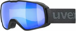UVEX Xcitd Black Mat Mirror Blue/CV Green Ski Goggles