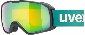 UVEX Xcitd Black Mat Mirror Green/CV Orange Ski Goggles