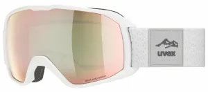 UVEX Xcitd White Mat Mirror Rose/CV Green Ski Goggles