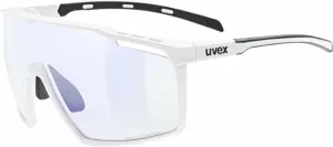 UVEX MTN Perform V White Matt/Variomatic Litemirror Blue Cycling Glasses
