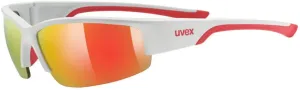 UVEX Sportstyle 215 White/Mat Red/Mirror Red Cycling Glasses