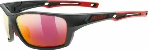 UVEX Sportstyle 232 Polarized Black Mat Red/Mirror Red Cycling Glasses