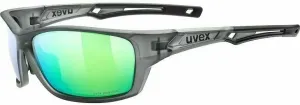 UVEX Sportstyle 232 Polarized Smoke Mat/Mirror Green Cycling Glasses
