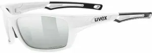 UVEX Sportstyle 232 Polarized White Mat/Mirror Silver Cycling Glasses