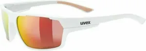 UVEX Sportstyle 233 Polarized White Mat/Litemirror Red Cycling Glasses