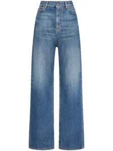VALENTINO - Wide-leg Denim Cotton Jeans