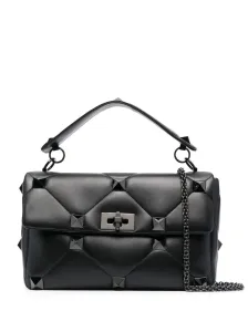 VALENTINO GARAVANI - Roman Stud Maxi Leather Shoulder Bag #374644
