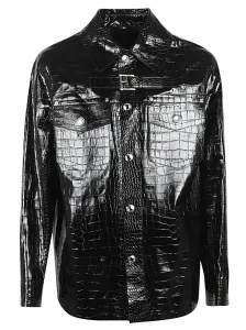 VERSACE - Crocodile Embossed Leather Jacket #1661207