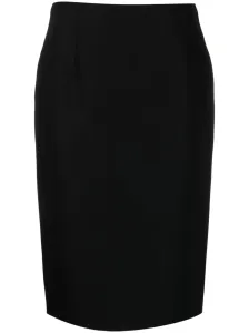 VERSACE - Grain De Poudre Wool Midi Pencil Skirt