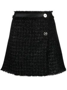 VERSACE - Vichy Tweed Wrap Mini Skirt