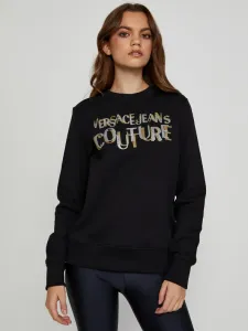 Versace Jeans Couture R Logo Glitter Sweatshirt Black