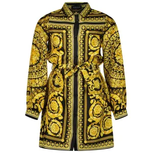 Versace Girls Barocco Pattern Shirt Dress Gold 12Y