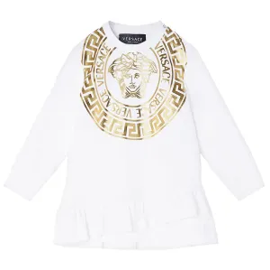 Versace Girls Medusa Print Sweatshirt Dress White 18M