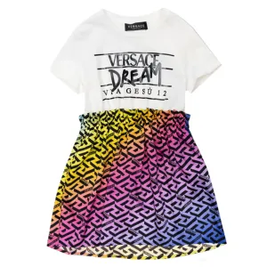 Versace Girls Patterned Dress White 8Y