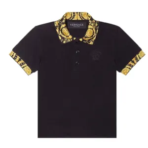 Versace Baby Boys Barocco Polo Shirt Black 12M