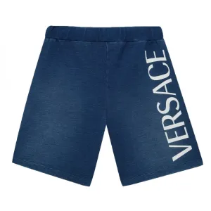 Versace Boys Cotton Shorts Blue 12Y