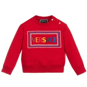 Versace Baby Boys Cotton Logo Sweater Red 3M