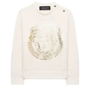 Versace Baby Boys Medusa Logo Sweater White 36M