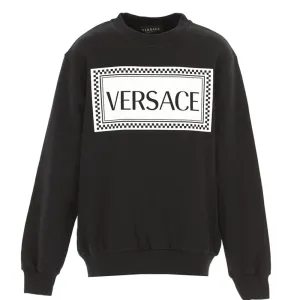 Versace Boys Cotton Logo Sweater Black 12Y