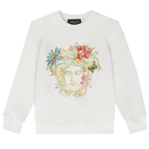 Versace Girls Medusa Jardin Sweater White 12Y