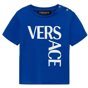 Versace Baby Boy Logo T Shirt Blue 18M