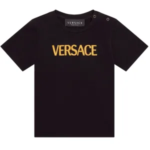 Versace Baby Boys Logo Embroidered T-shirt Black 12M