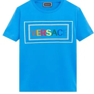 Versace Boys Embroidered T-shirt Blue 10Y