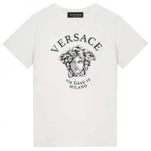 Versace Boys Medusa Logo T-shirt White 10Y
