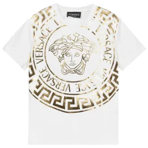 Versace Kids Unisex Medusa T-shirt White 6Y
