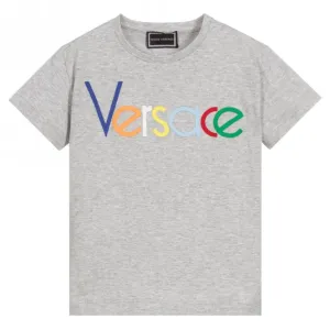 Young Versace Boys Logo T-shirt Grey 8Y