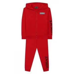 Versace Boys Cotton Tracksuit Red 4Y