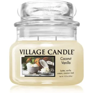 Village Candle Coconut Vanilla scented candle (Glass Lid) 262 g