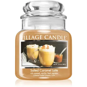Village Candle Salted Caramel Latte scented candle (Glass Lid) 389 g