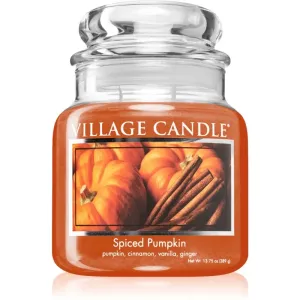 Village Candle Spiced Pumpkin scented candle (Glass Lid) 389 g