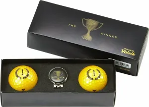 Volvik Champion Box Solice 2 Pack Golf Balls Plus Ball Marker Gold