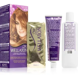 Wella Wellaton Intense permanent hair dye with argan oil shade 8/74 Caramel Chocolate 1 pc
